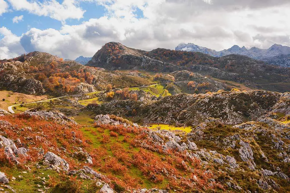 Vista de Picos de Europa y Lago Ercina
