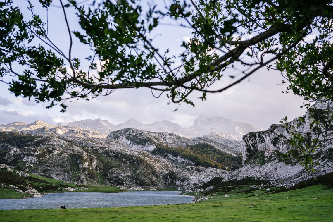 Vista de Picos de Europa y Lago Ercina